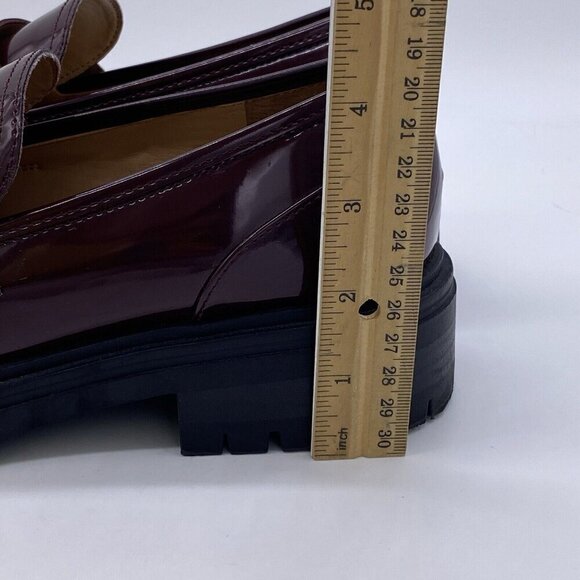 INC Brea Penny Loafers Patent Leather Gold Chain Chunky Lug Sole Y2K 90s Style - Picture 6 of 13